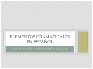Elementos gramaticales en español