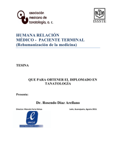 HUMANA RELACIÓN MÉDICO - PACIENTE TERMINAL