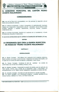 Ordenanza que crea la banda municipal de músicos