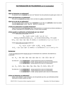 Factorización de Polinomios