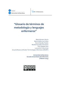"Glosario de términos de metodología y lenguajes enfermeros”