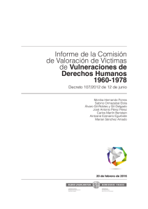 Informe de la Comisión de Valoración de Víctimas de