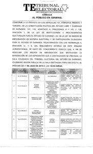 Page 1 TRIBUNAL ELECTORAL XHTL ESTADO TDE DURANGO