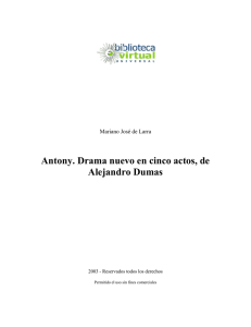 Antony. Drama nuevo en cinco actos, de Alejandro Dumas