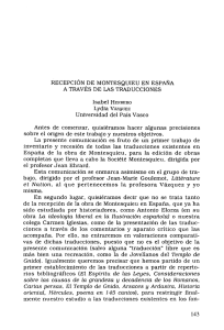 Recepción de Montesquieu en España a través de las traducciones