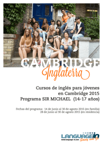 Cursos de inglés para jóvenes en Cambridge 2015 Programa SIR