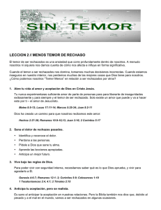 LECCION 2 // MENOS TEMOR DE RECHASO