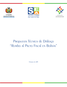 Propuesta Técnica de Diálogo “Rumbo al Pacto Fiscal en Bolivia”