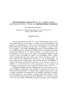 trypanosoma phyllotis in. sp. e infecciones asociadas en - BVS-INS