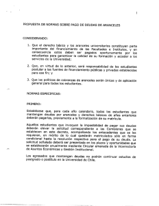 Propuestas de normas pago de deudas de aranceles