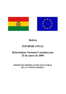 Bolivia INFORME FINAL Referéndum Nacional Constituyente 25 de