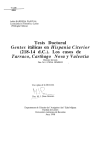 Tesis Doctoral Gentes itálicas en Hispània Citerior (218