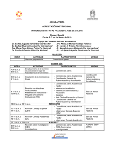 agenda. - Acreditación U.D. - Universidad Distrital Francisco Jose
