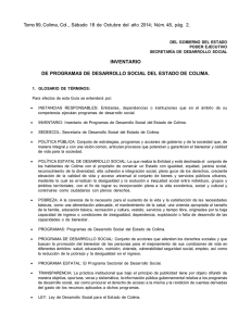 inventario de programas de desarrollo social del estado de colima.