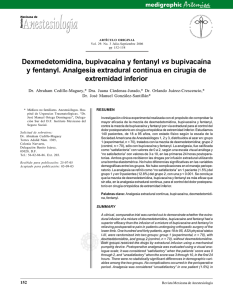 Dexmedetomidina, bupivacaína y fentanyl vs