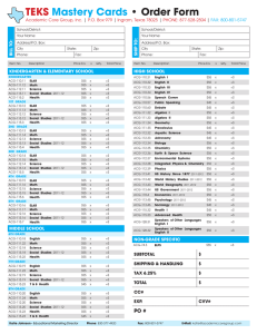 Click here - Academic Core Group, Inc. TEKS Mastery Cards