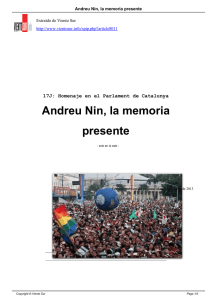 Andreu Nin, la memoria presente