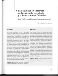 RESUMEN El Sistema Nacional ¿le Ciencia y Tecnología SNCyT y