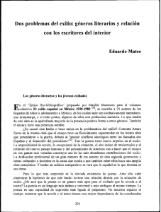 Dos problemas del exilio: géneros literarios y relación con