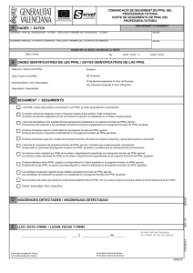 A DADES / DATOS B DADES IDENTIFICATIVES DE LES PPNL