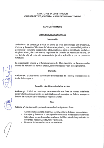 ESTATUTOS DE CONSTITUCION CLUB DEPORTIVO, CULTURAL