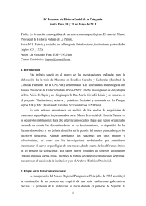 Título: “La formación museográfica de las colecciones arqueológicas