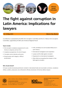 The fight against corruption in Latin America: Implications for lawyers