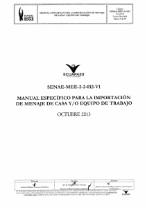 Manual específico para importacion de menaje