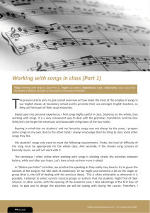Working with songs in class (part 1)