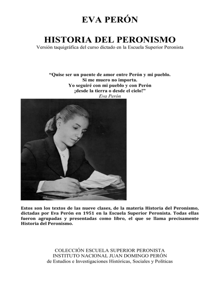 Eva Perón Historia Del Peronismo