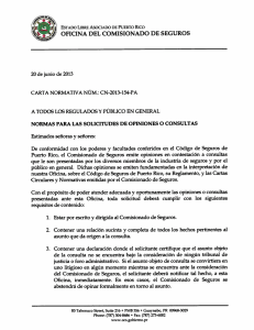 Oprimir - Oficina del Comisionado de Seguros