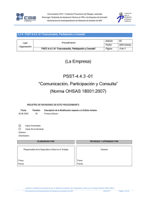 PSST4.4.3 01 “Comunicación, Participación y Consulta”