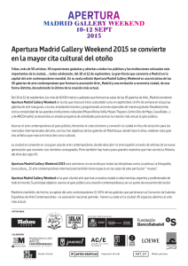 Apertura Madrid Gallery Weekend 2015 se convierte