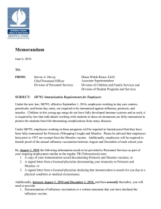 SB 792 Immunization Requirements for Employees