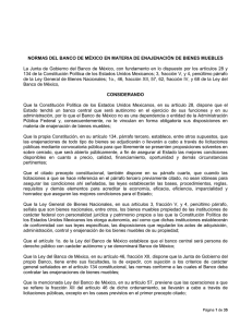 Normas del Banco de México en materia de enajenación de bienes