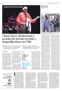 Chuck Berry olvida letras y acordes de sus hits en