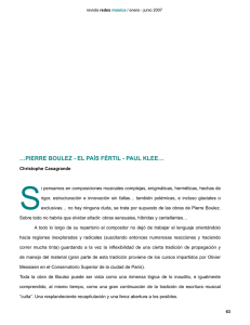 PIERRE BouLEZ - EL PAíS FÉRTIL - Revista electrónica Redes