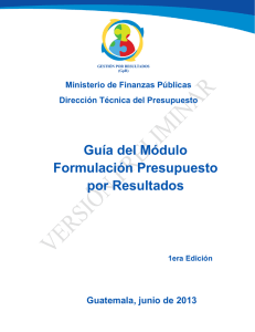 Guía del Módulo de PpR (Siges) - Ministerio de Finanzas Públicas