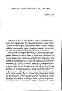 «LA RAZON DE LA SINRAZON: VISION ULTIMA DE GALDOS