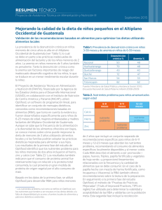 Mejorando la calidad de la dieta de niños pequeños en el Altiplano