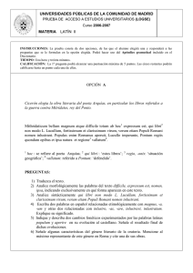 Examen de selectividad de Latín II, junio,curso 2006 / 2007