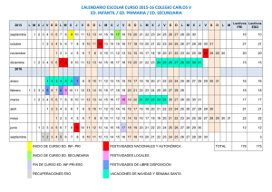 calendario escolar curso 2015-16 colegio carlos v ed. infantil / ed