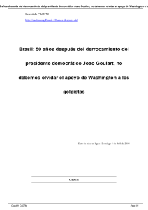 Brasil: 50 años después del derrocamiento del presidente