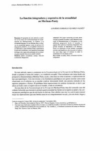 La función integradora y expresiva de la sexualidad en Merleau