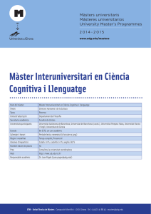 Màster Interuniversitari en Ciència Cognitiva i Llenguatge