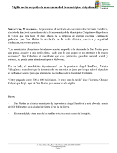Vigilia recibe respaldo de mancomunidad de municipios chiquitanos