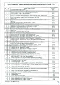 instituciones que presentaron informe de rendición de cuentas 2013