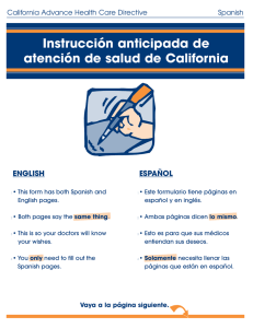 Instrucción anticipada de atención de salud de California