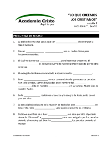 “LO QUE CREEMOS LOS CRISTIANOS”