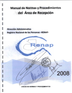 Manual del área de recepción.